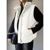 Women S Casual Sleeveless Solid Color Vest With Zipper And Buttons