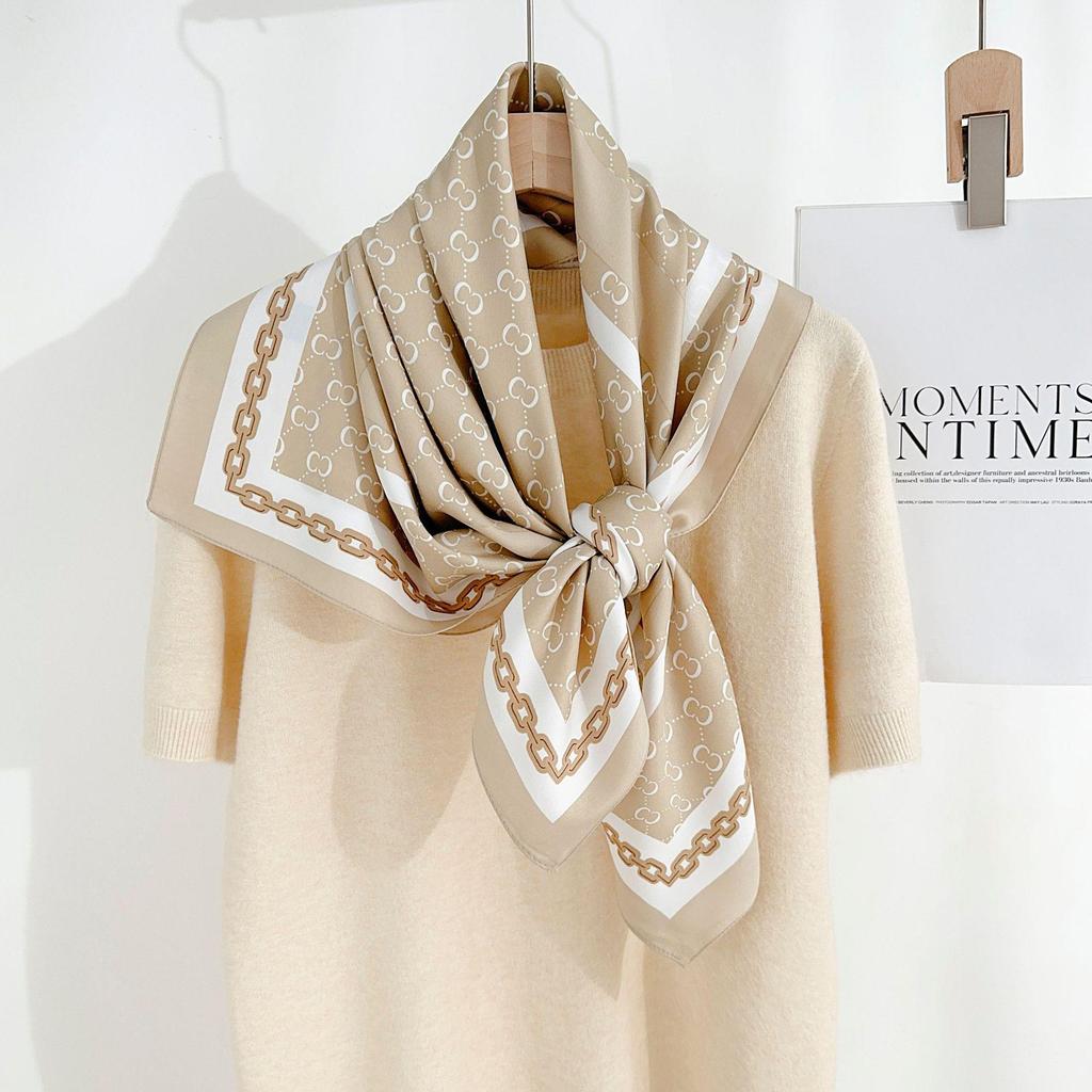 90×90 Großer Hochwertiger Schwarz-Weiß Gestreifter Schal: Professionelle Halsbekleidung, Stirnband & Sonnenschutz-Kopftuch