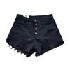 2025 Summer Women's High-Waist Retro Denim Shorts - Trendy Slim Wide-Leg Design