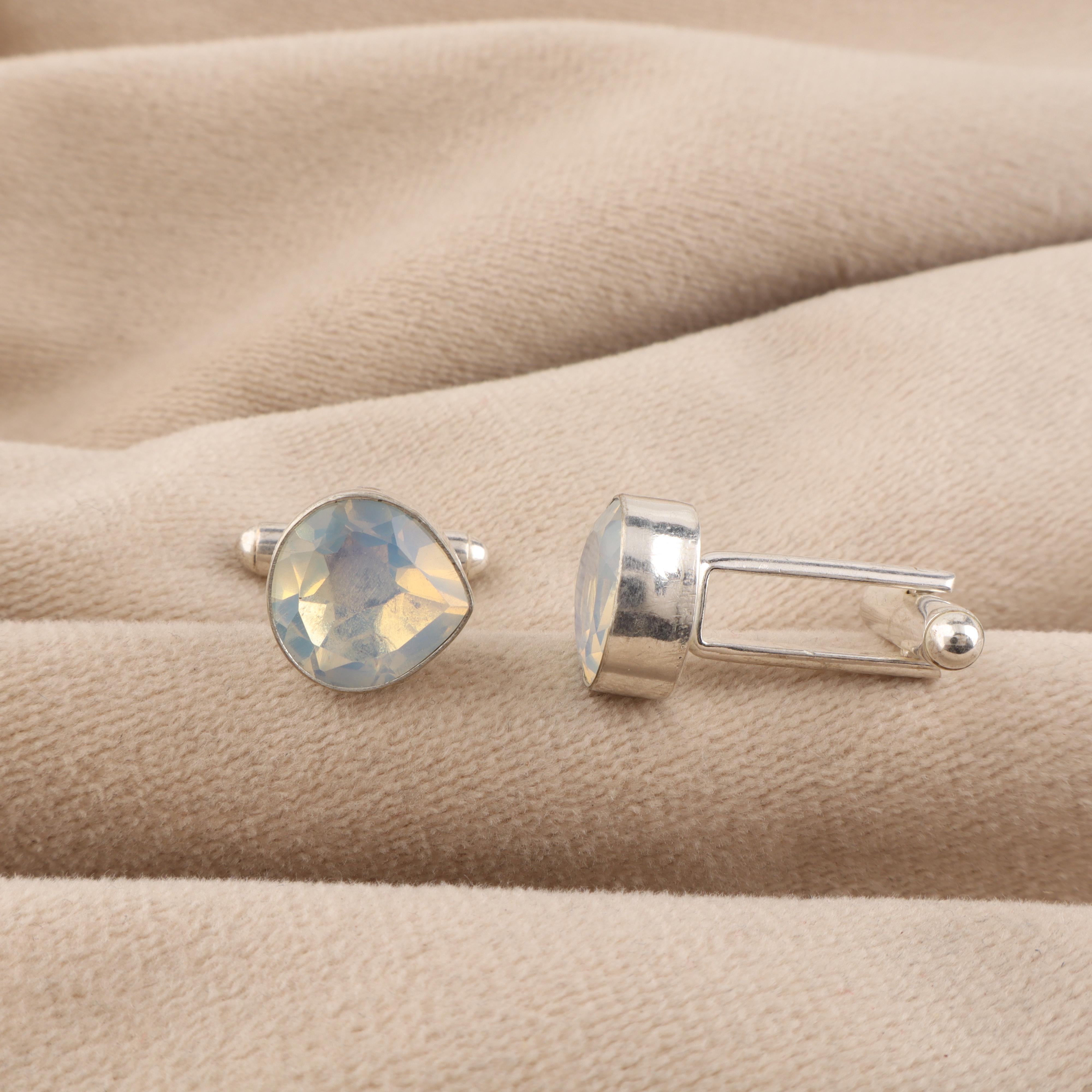 

Опал молочный драгоценный камень 925 пробы стерлинговое серебро ручная работа мужские украшения официальные запонки 1 В подарок на годовщину CL-10-17