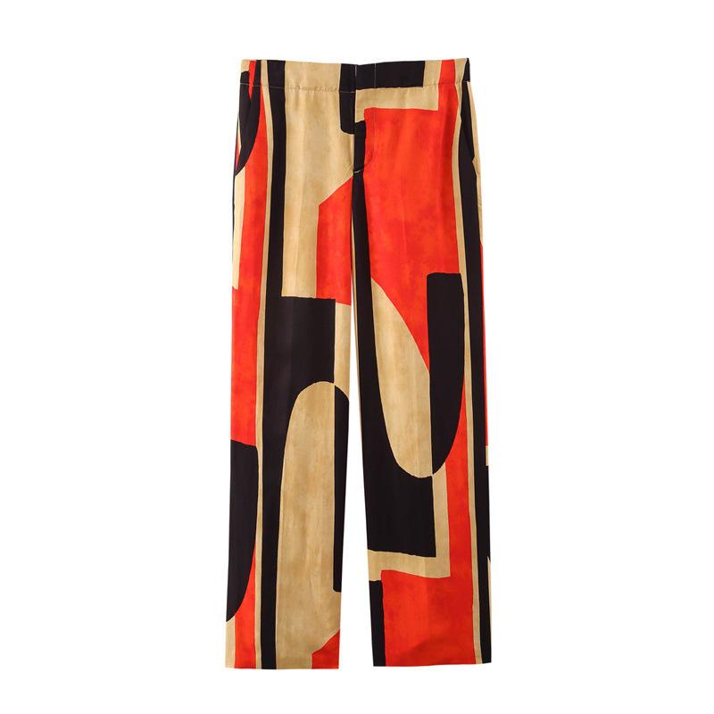 TAOP&ZA Women's Spring/Summer Fashion Print Shirt & Casual Pants Set