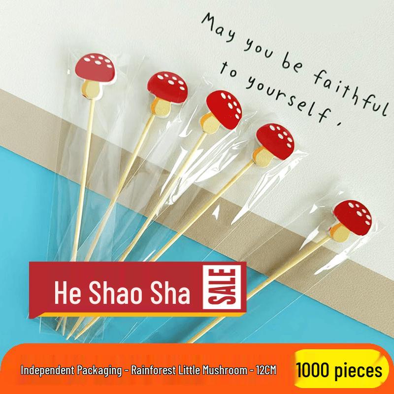 Wooden Mushroom Fruit Picks