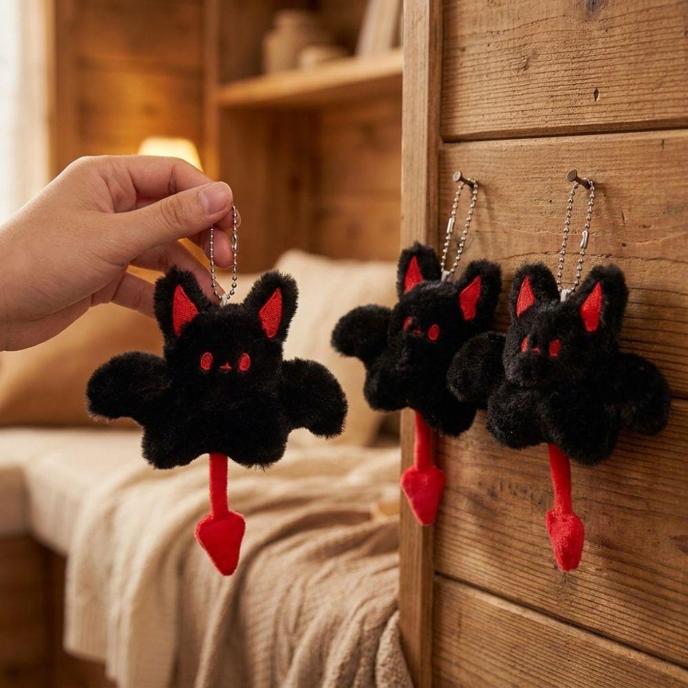Little Devil Plush Bat Doll Keychain Room Decor Cute Bat Keyring Bat Hanging Ornament Holiday