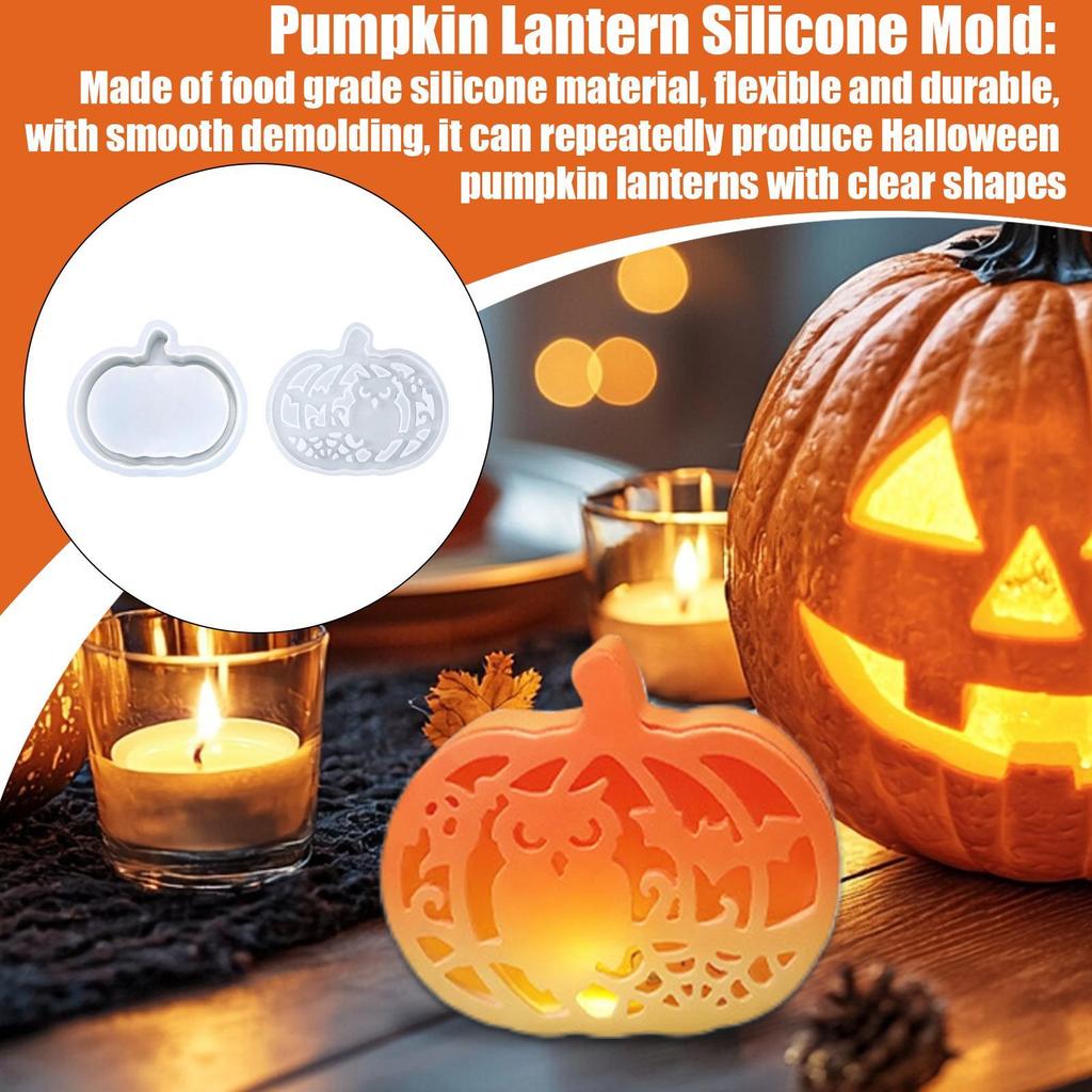 Pumpkin Silicone Mold Pumpkin Lamp Thanksgiving Silicone Molds Resin Casting Craft Supplies for Halloween Decorations Plaster