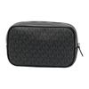 Michael Kors Travel Classic Presbyopia Printed Zipper Closure Calf Leather Toilet Bag Men's Black