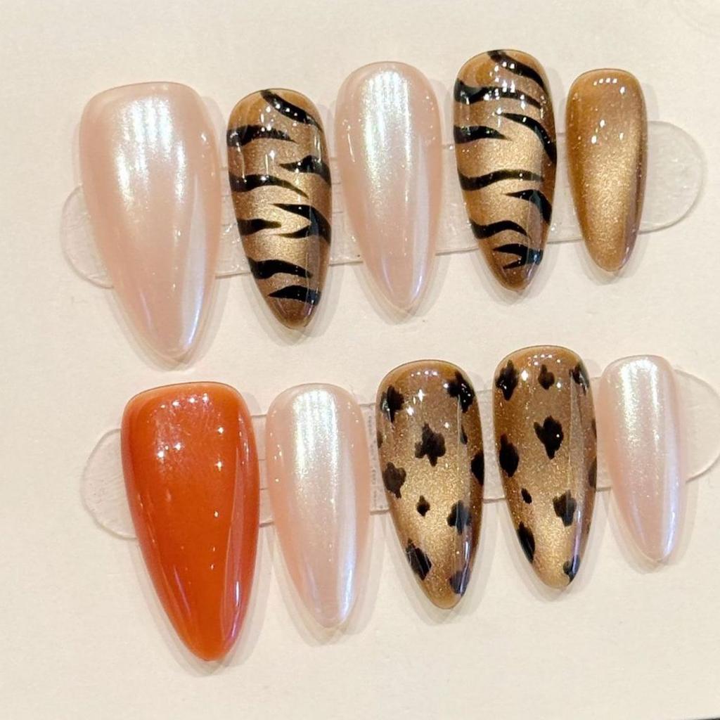 10pcs Hand Painted Gel Press Nails Beautiful Luxury Customized Design Handmade Press On Nails