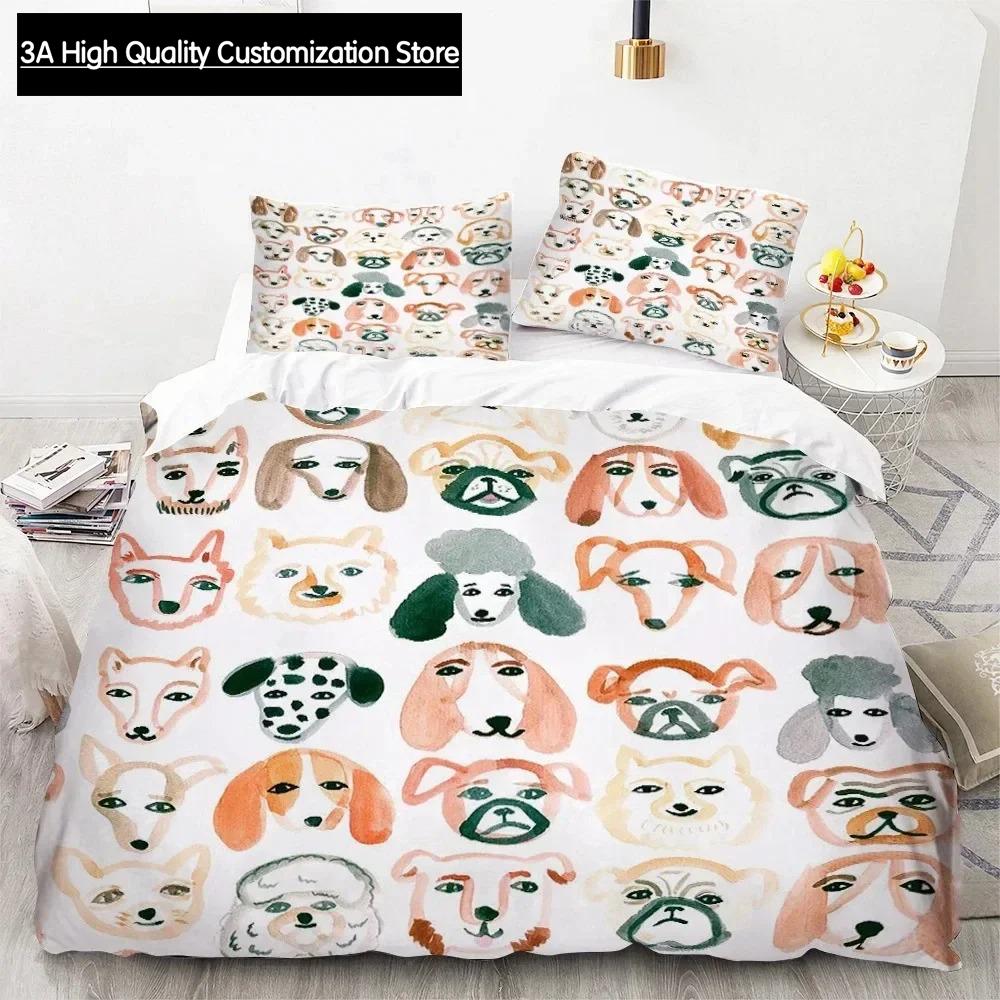 3D Print Cute Cartoon Dogs Animal Duvet Cover Bedding Set Comforter Pillowcases Quilt Cover Home Decor Single Double Twin Queen