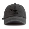 pc Black T Rex Print Washed Baseball Cap for Adults  Minimalist Retro Style Casual Soft Adjustable Dad Hat Perfect As Gift