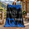 Al Hilal Riyadh Custom Name Flannel Blanket Personalized Soft Warm Plush Throw Blanket Customized Gift for Family Friends