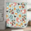 Soft Faux Linen Shower Curtain Birds Floral Print Waterproof Bathroom Decor In Bath Sets From Home Garden On.Com