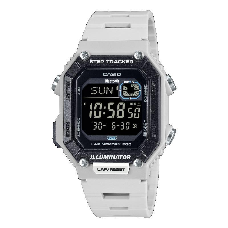 Casio Men s Resin 100M Water Resistant Digital Alarm Quartz Watch WS-B1000-8BV серый
