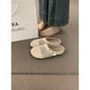Niche hollow breathable mesh yarn bag head half slippers women summer wear a pedal thick bottom fishing net