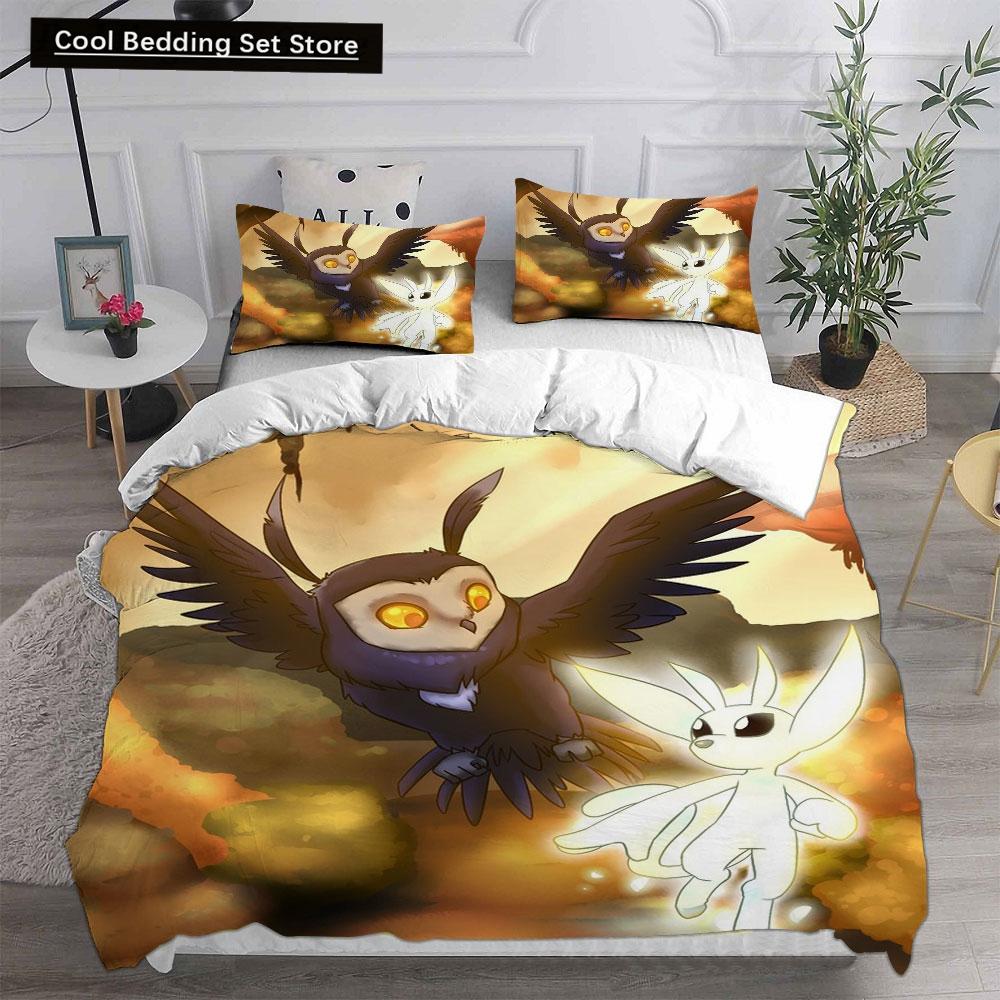 3D Spiel Ori and the Blind Forest Bettwäschesets Bettdecke Steppdecke Bettbezug Bettbezug Kissenbezug 2-3-teilige Sets Kinder Erwachsenengröße
