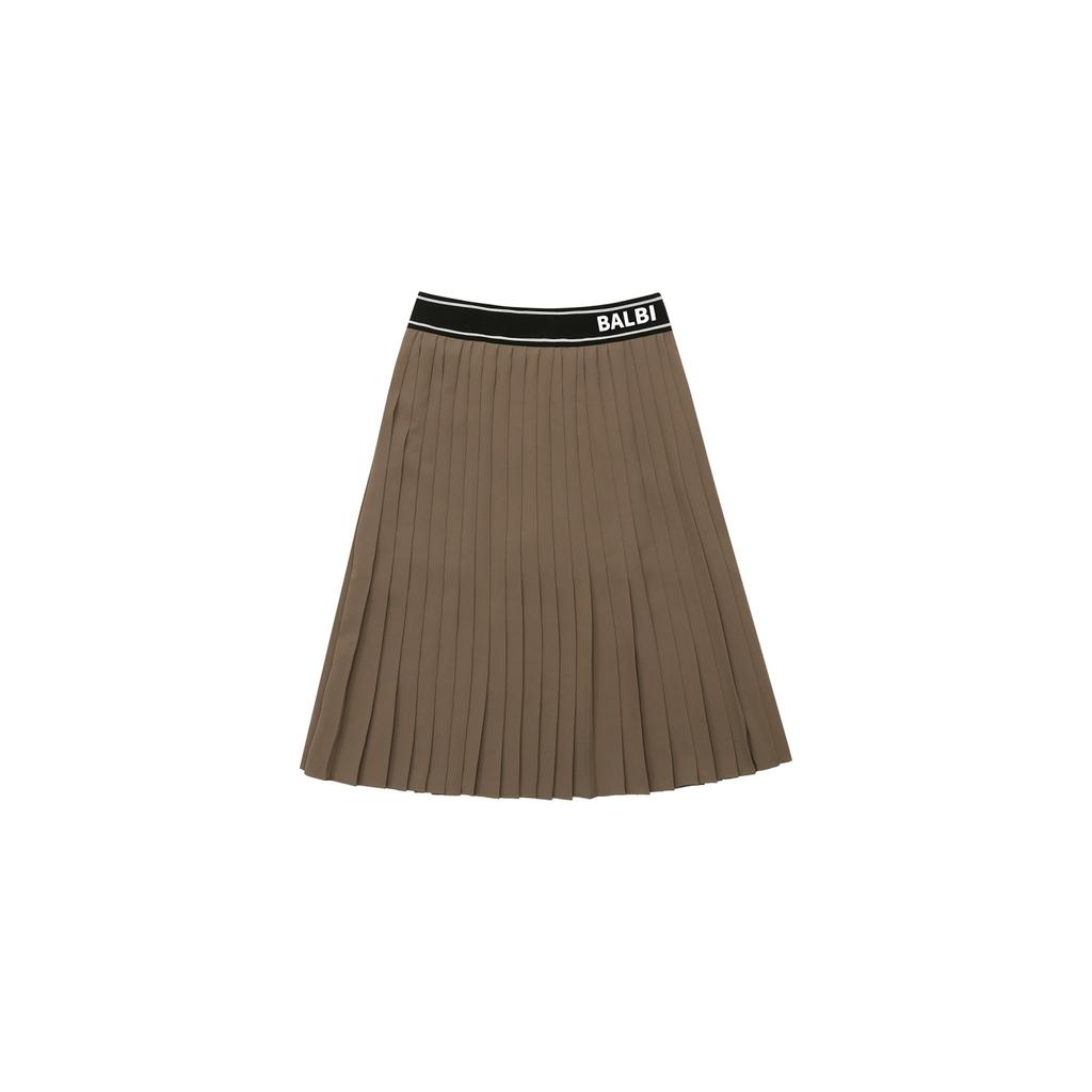 Balbi Woven Pleated Banding Midi Skirt