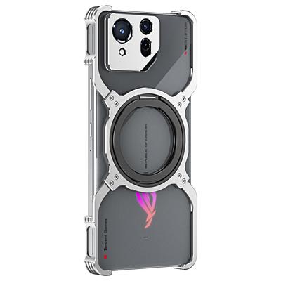 For Asus ROG Phone 8 5G/8 Pro 5G Bumper Case Frameless Magnetic Kickstand Metal Phone Cover