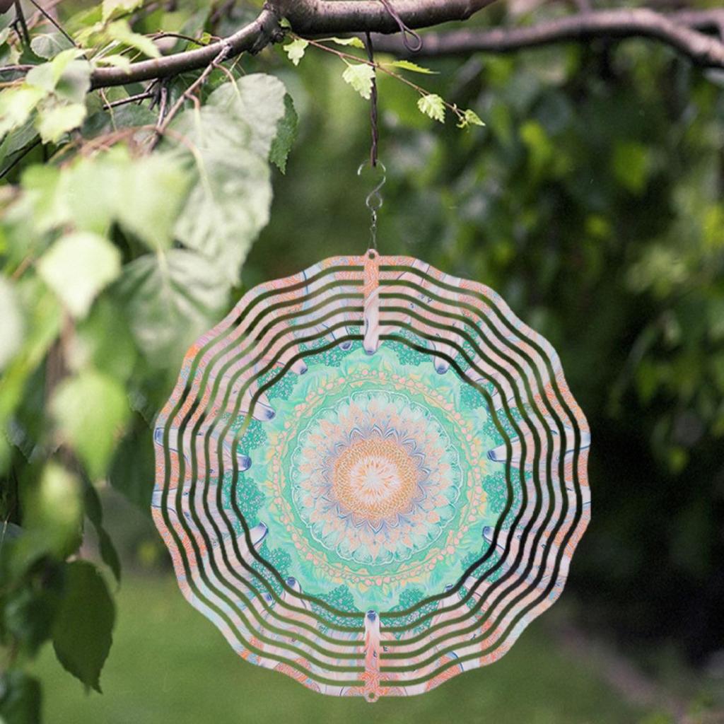 Vibrant Mandala Wind Chime 10 Inch Colorful Metal Garden Decor for All Seasons Durable Outdoor Hanging Wind Chimes Perfect Gift for Friends and Family