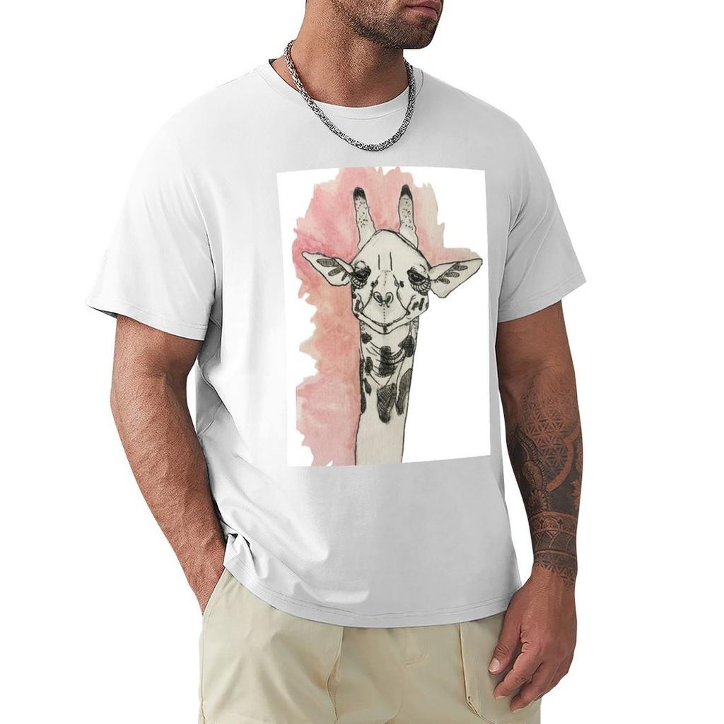 happy little giraffe TShirt Short sleeve tee baggy shirts luxury designer shirts graphic tee Tshirts for men cotton
