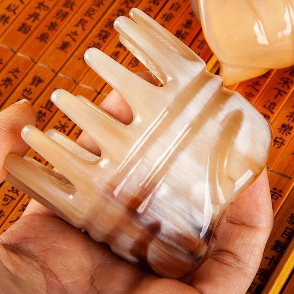 Gua Sha Ox Horn Massage Comb Meridian Scrapping Buffalo Horn Meridian Comb Men