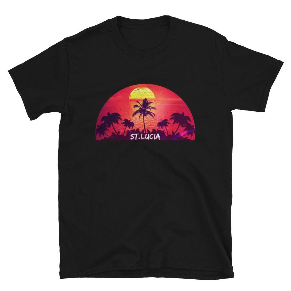St.Lucia Tropical Vacation Ocean Distressed T-Shirt XL