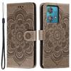 For Motorola Edge 40 Neo 5G Case PU Leather Mandala Imprinted Design Wallet Phone Cover