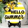 2D Flat Retro Round Aluminum Wall Panel, Multi-Size Fresh Summer Decor, Indoor Outdoor Hanging Art for Home Cafe Bar, Keepsake Gift