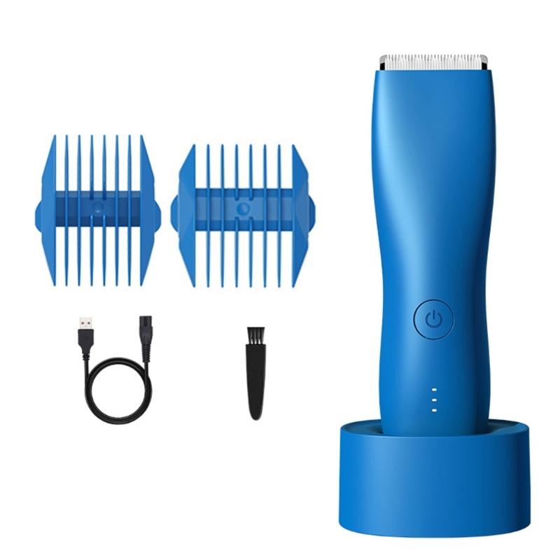 

Бритва для тела Триммер для лобковых волос для мужчин Триммер для паха Триммер для тела синий