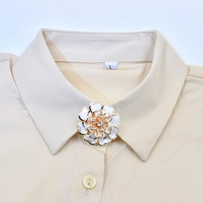 Rhinestone Flower Button Covers Scratch Resistant Shiny Button Buckles for High End Outfit Dress Jacket Decor Accessories