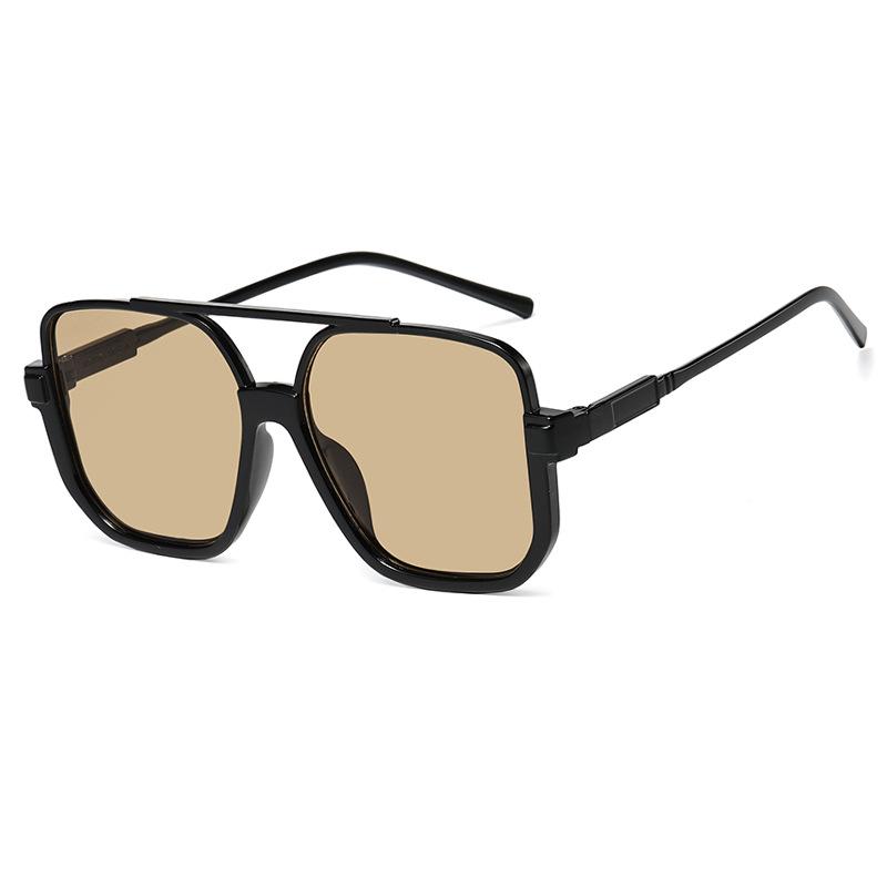 New Retro Double Bridges Half-frame Square Sunglasses Women Fashion Outdoor Brand Design Shades Sun Glasses Men UV400