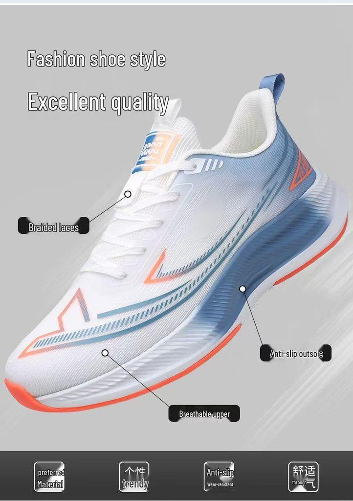 2025 Spring Men's Breathable Fishnet Running Shoes - Lightweight, Fashionable, Versatile, Outdoor Trendy Sports Footwear