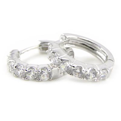 [G5561] - White 'Goddess' Silver Hoop Earrings