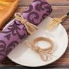 Set of 10 Farmhouse Braided Linen Rope Bowknot Napkin Rings Handmade Napkin Holders For Wedding Parties Banquets Decors