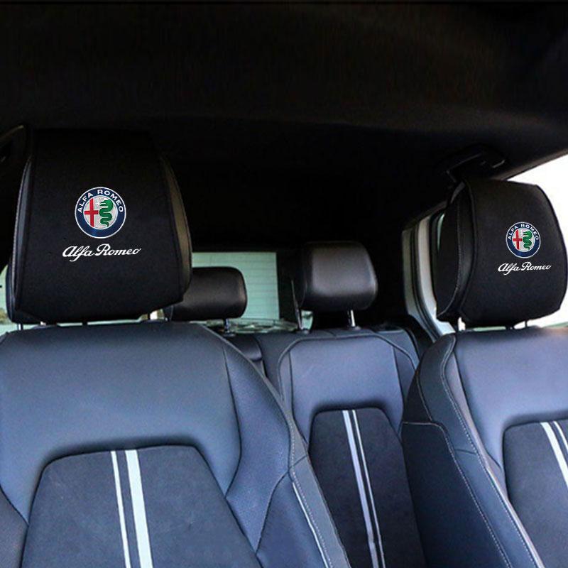 DCBLH1 Car Seat Headrest Cover Pillow Case Cushion Neck Cover For Alfa Romeo STELVIO Giulia 159 Giulietta 147 Mito 156 MTO Sportiva Car