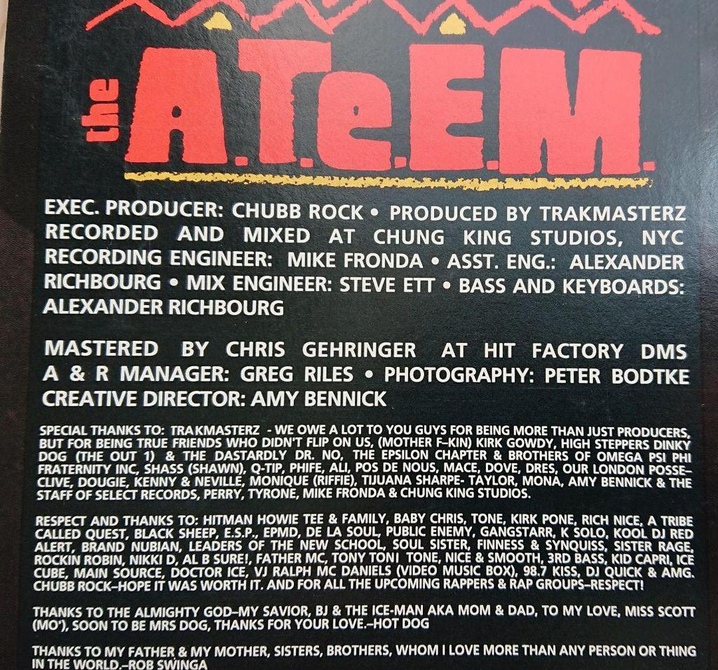 [USED] THE ATEEM CHUBB ROCK US original A.T.E.E.M.
