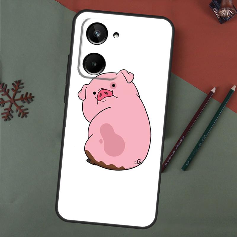 Cute PINK Kawai Pig Case For Realme C67 C51 C75 C63 C61 C65 C55 C53 C35 C71 11 12 13 14 Pro Plus GT6 GT7 15 Pro