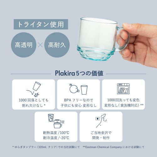 Plakira Unbreakable Mug, 270ml, Microwave and Dishwasher Safe, Made In Japan, Perfect for Outdoor Activities, Kids, Home Parties, and More. Cute and S
