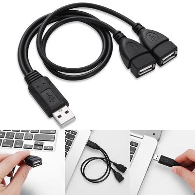 Useful High Speed Connector USB 2.0 Hub Male To Dual Female Y Splitter Cable Adapter
