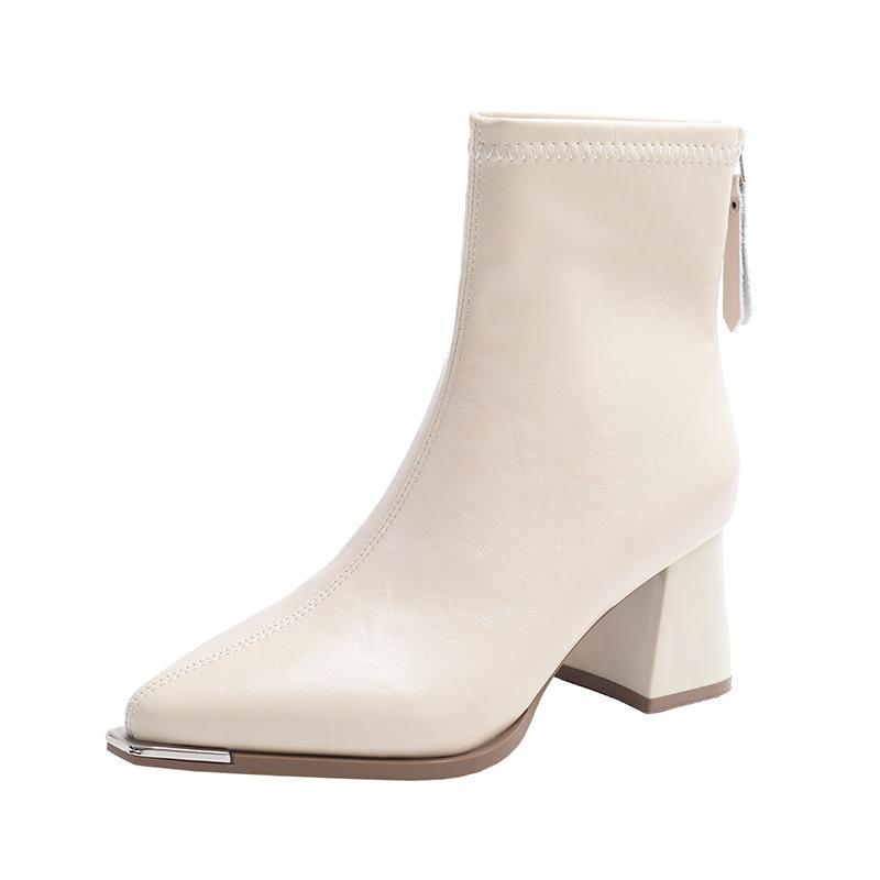 Fashion Thick Heel Pointed Toe Women Ankle Boots Autumn Winter Keep Warm Shoes Street Style Banquet Party Short Botas Mujer 2026