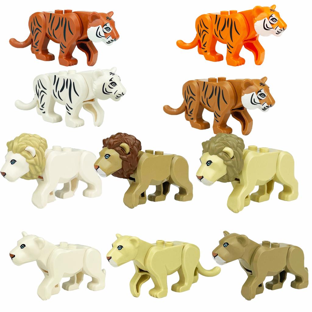 Confezione di Blocchi da Costruzione MOC Animali - Fattoria e Zoo Include Cervo Maculato Elefante Giraffa Orangotango Giocattolo Creativo