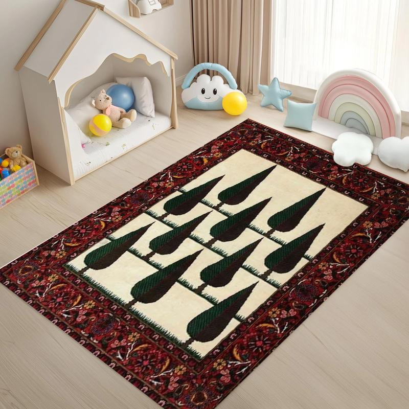 

Nordic Style Kids Room Carpet Mat Rug with Leaf Pattern Soft Fluffy Area Rug for Home Decoration Children Playroom Floor Mat 40x60cm