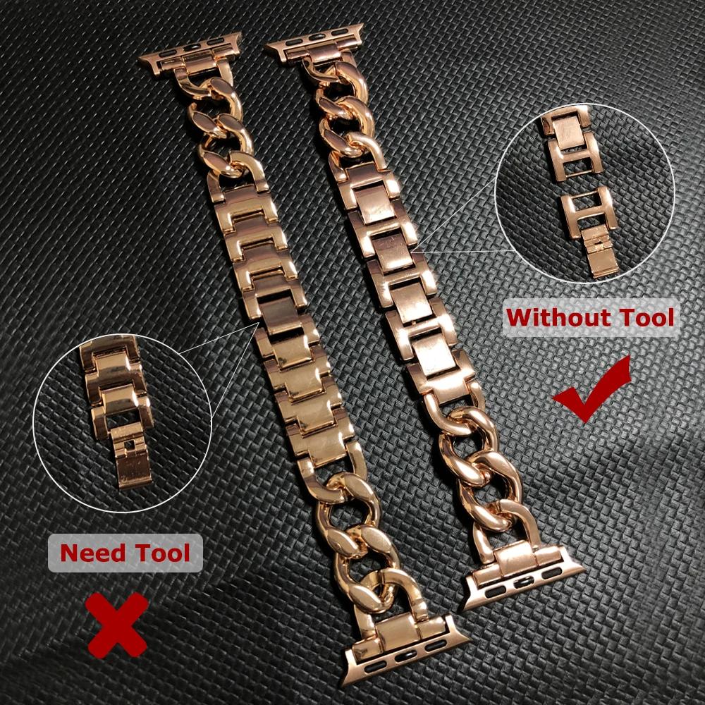 Stainless Steel Band for Apple Watch Ultra 3 2 49mm 11 10 9 8 7 42mm 41 46 45mm Strap for iWatch 6 SE 38 40 44mm Luxury Bracelet