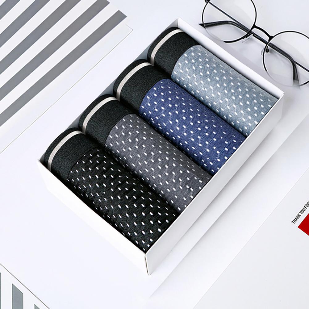 Men Boxer Briefs 3D U-convex Non-Restrictive Supportive Underwear Single Color Breathable Mesh Thin Everyday Shorts Panties