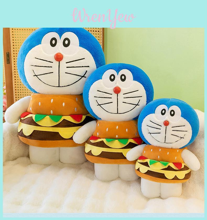 Soft Hamburger Cat Cartoon Plush Doll For Girls Birthday Gift Wholesale