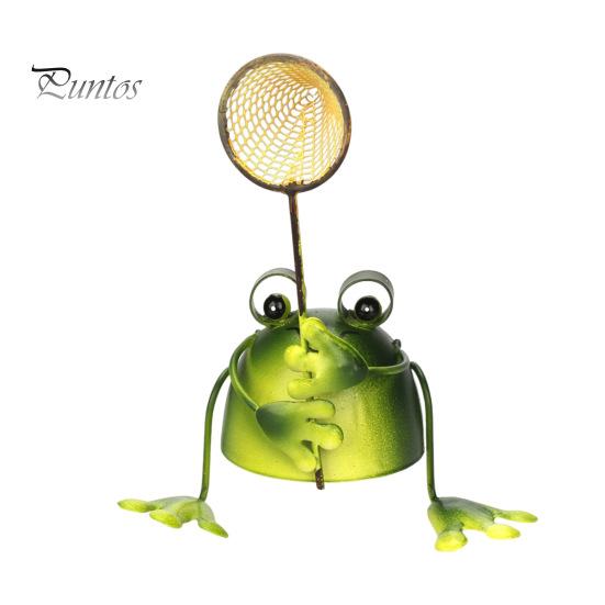 Frog Garden Statue Handmade Iron Frog Ornament Collectible Frog Figurine for Patio Balcony Home Indoor Decor Office Desk