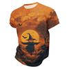 Men's Casual Short Sleeve T-Shirt with Halloween Print Lightweight Breathable Round Neck Top