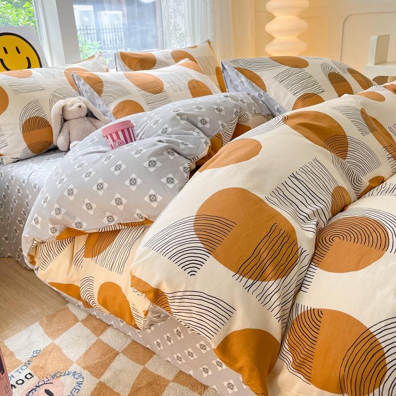 Small Fresh Pure Cotton Bed Four-piece Bedding Quilt Cover Bed Sheet Dormitory