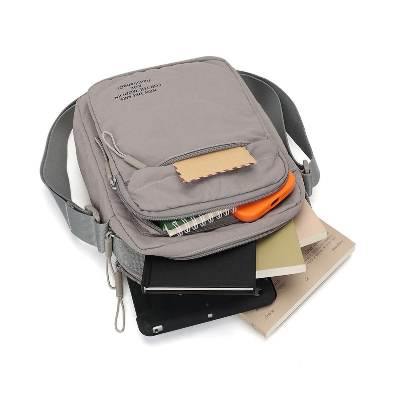 Men's Nylon Crossbody Backpack Fashionable Versatile Summer New Style Waterproof Single Shoulder Sling Bag Simple Design