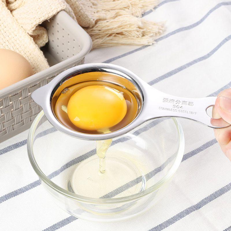304 Stainless Steel Egg White Egg Yolk Separator Baking Kitchen Tools With Hanging Ear Separator Mirror