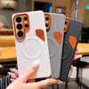 Samsung S26 Ultra Magnetic Leather Color Block Phone Case - Luxury Leather Texture Protective Cover