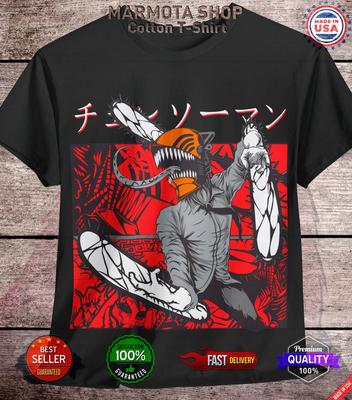 Denji Chainsaw Man Maglietta Anime T-Shirt Manga Otaku Makima Unisex Tutte le Taglie