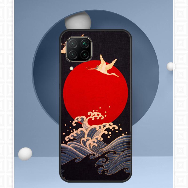 Red-crowned Crane Birds Japanese For Huawei Nova 12i 12s 11i 8i Y91 Y60 Y70 Y72 Y90 Y61 9 10 SE P20 P40 Lite P30 P60 Pro Case